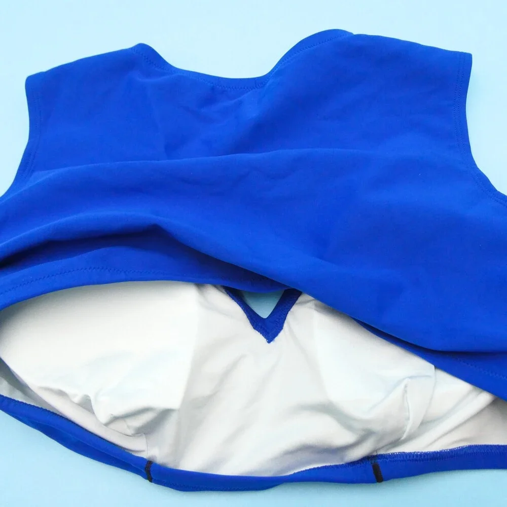 Victorias Secret XXL Blue V Neck Wide Lined Sleeveless Bikini‎ Top Swimwear New